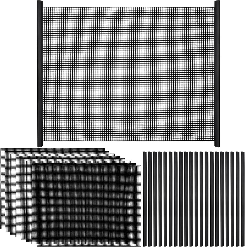 8Pcs Plastic Mesh Canvas Sheets Embroidery Aquarium Fish Tank Divider Plastic Grid Isolation Board Partition Net Pane Separator Filter Bottom Tray,20 Pcs Binding Bars Sliding Bars ,Crochet Projects