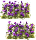 40 Pcs Flower Cluster Flower Vegetation Groups Grass Tufts Miniature Static Scenery Model for DIY Architecture Building Model Railway Train Diorama Garden Scenery Landscape Layout (Dark purple)