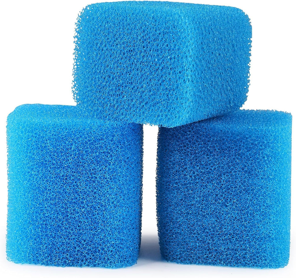 fishkeeper Replacement Filter Sponge for Aquariums (3 Pack), Washable and Reusable Biological Filter Sponge Media for Fish Tanks