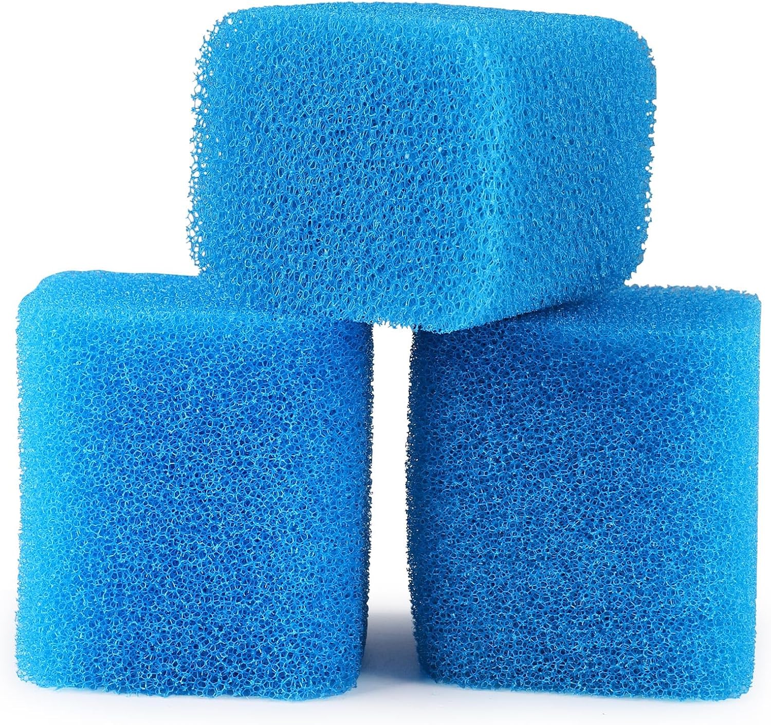 fishkeeper Replacement Filter Sponge for Aquariums (3 Pack), Washable and Reusable Biological Filter Sponge Media for Fish Tanks