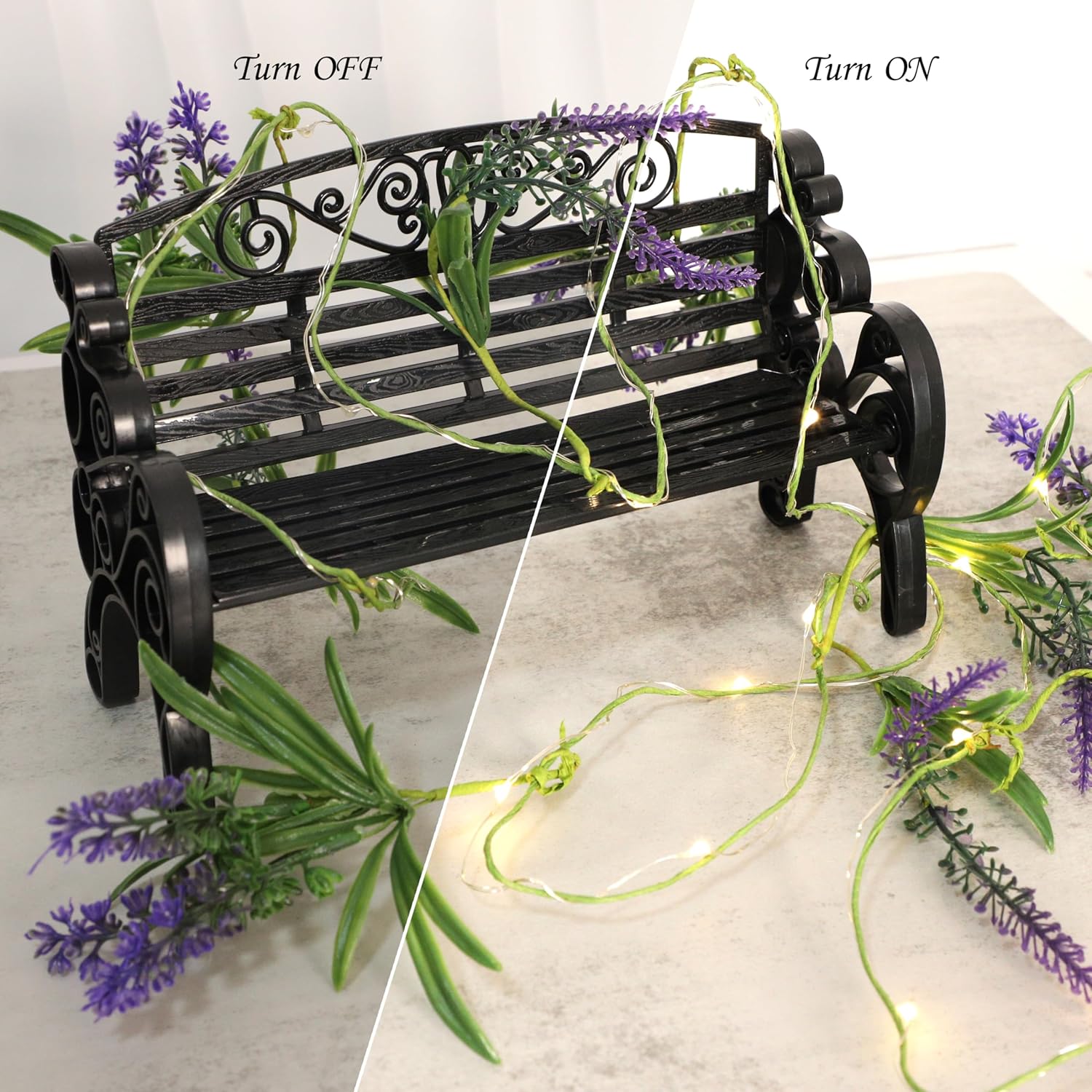 Impress Life Lavender String Lights, 10Ft 30 LEDs Battery Powered Indoor Fairy Lights Bedroom Wedding Garden Party Decorations