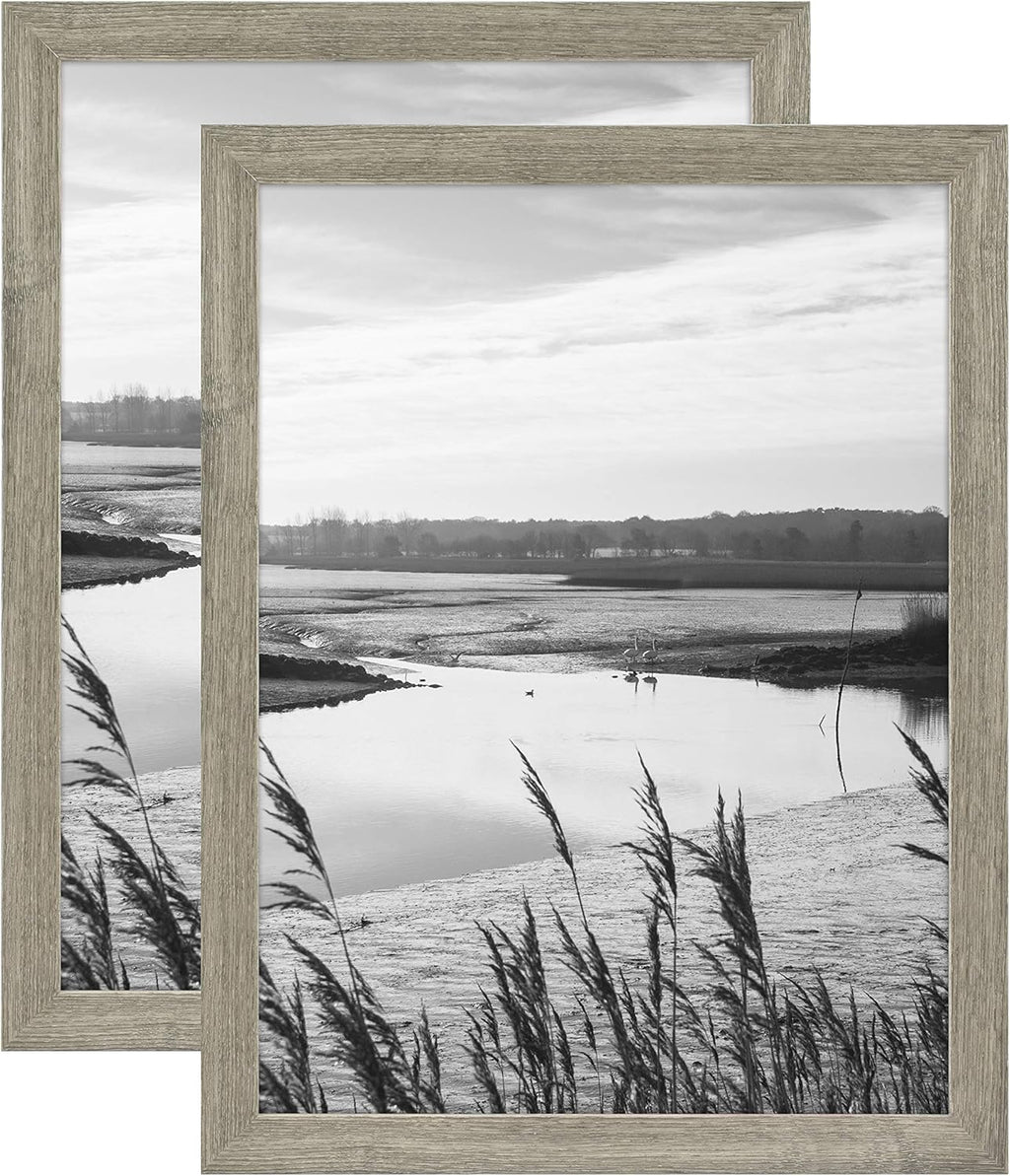 MCS Museum Poster Frame 18x24 Barnwood, Vertical & Horizontal Wall Hanging Large Picture Frame for Photos, Posters & Art Prints (2-Pack)