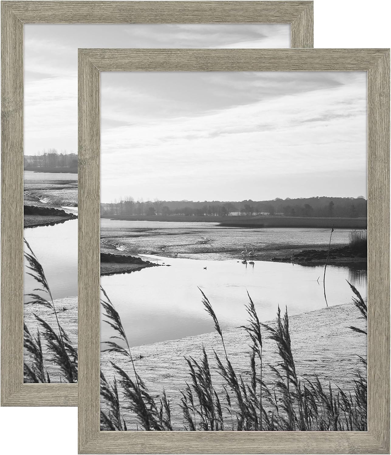 MCS Museum Poster Frame 18x24 Barnwood, Vertical & Horizontal Wall Hanging Large Picture Frame for Photos, Posters & Art Prints (2-Pack)