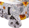 Heavy Duty Vinyl Tablecloth with Flannel Backing Waterproof Oil-Proof Plastic Table Cloth Stain-Resistant Wipeable Rectangle or Square Table Cover for Indoor and Outdoor ( Sunflower, 60X102 Inch)
