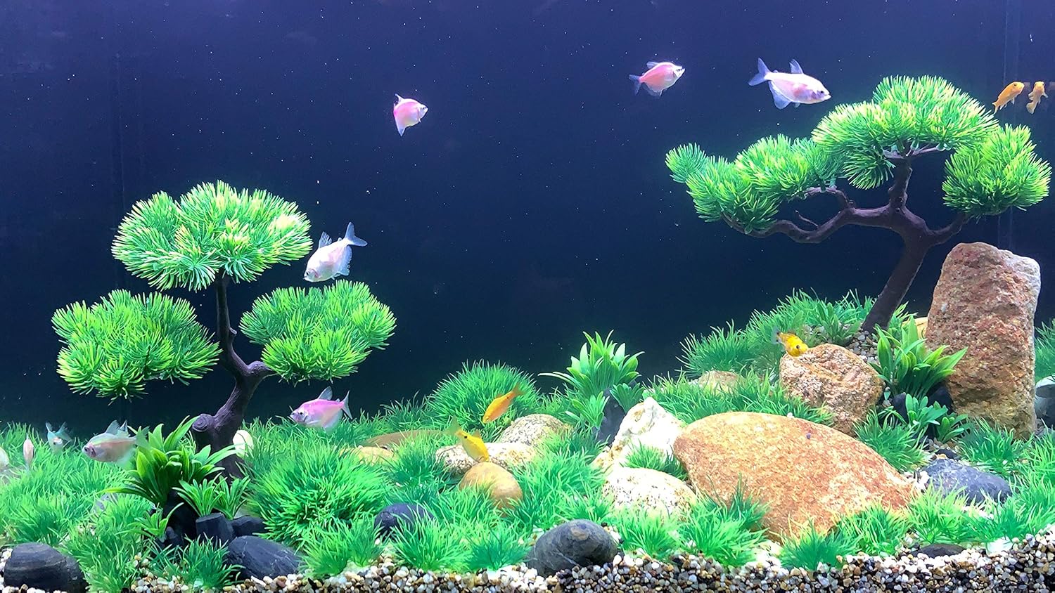 BEGONDIS Artificial Aquarium Green Water Plants Grass Ball Set 25 Pcs, Fish Tank Aquarium Decorations, Made of Soft Plastic
