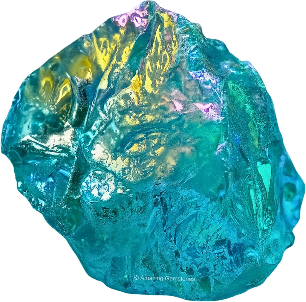 Amazing Gemstone Aqua Aura Quartz Raw Crystals and Healing Stones, Natural Rocks for Meditation - DIY Raw Stones and Crystals, 2 Pieces