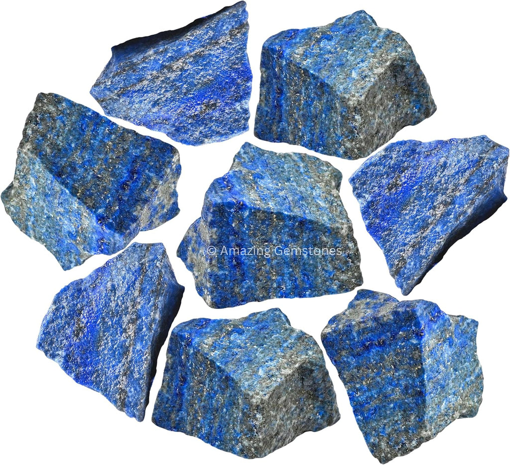 Amazing Gemstone Lapis Lazuli Raw Crystals and Healing Stones, Natural Rocks for Tumbling and DIY Raw Stones and Crystals (1 lb)