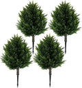 4 PCS-16.5inch Height Artificial Cypress Boxwood Topiary – Breathe Life & Lushness into Any Space – Lifelike – UV-Resistant Great for Indoors & Outdoor - Easy to Install