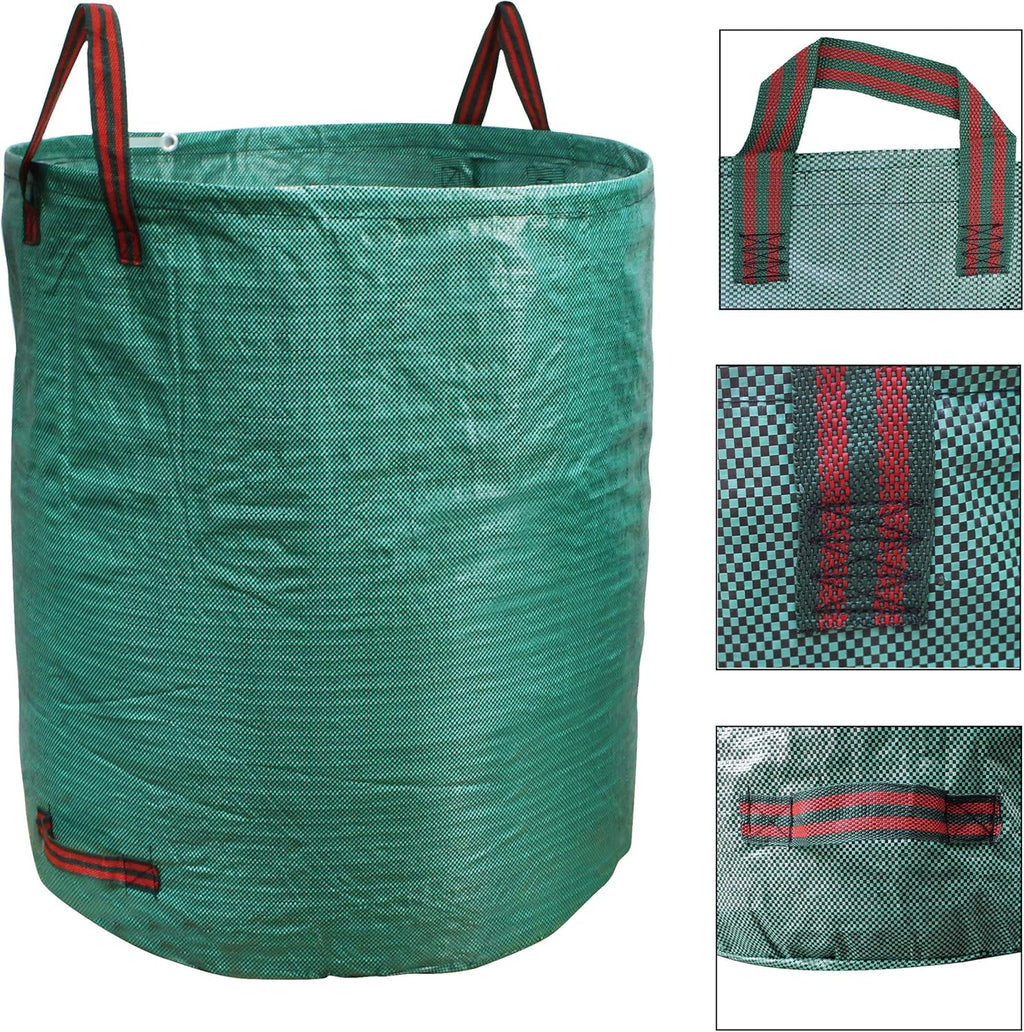PHYEX Professional 4-Pack 132 Gallon Gardening Bags for Lawn Yard, Extra Large Reusable Leaf Bags, Waste and Trash Container