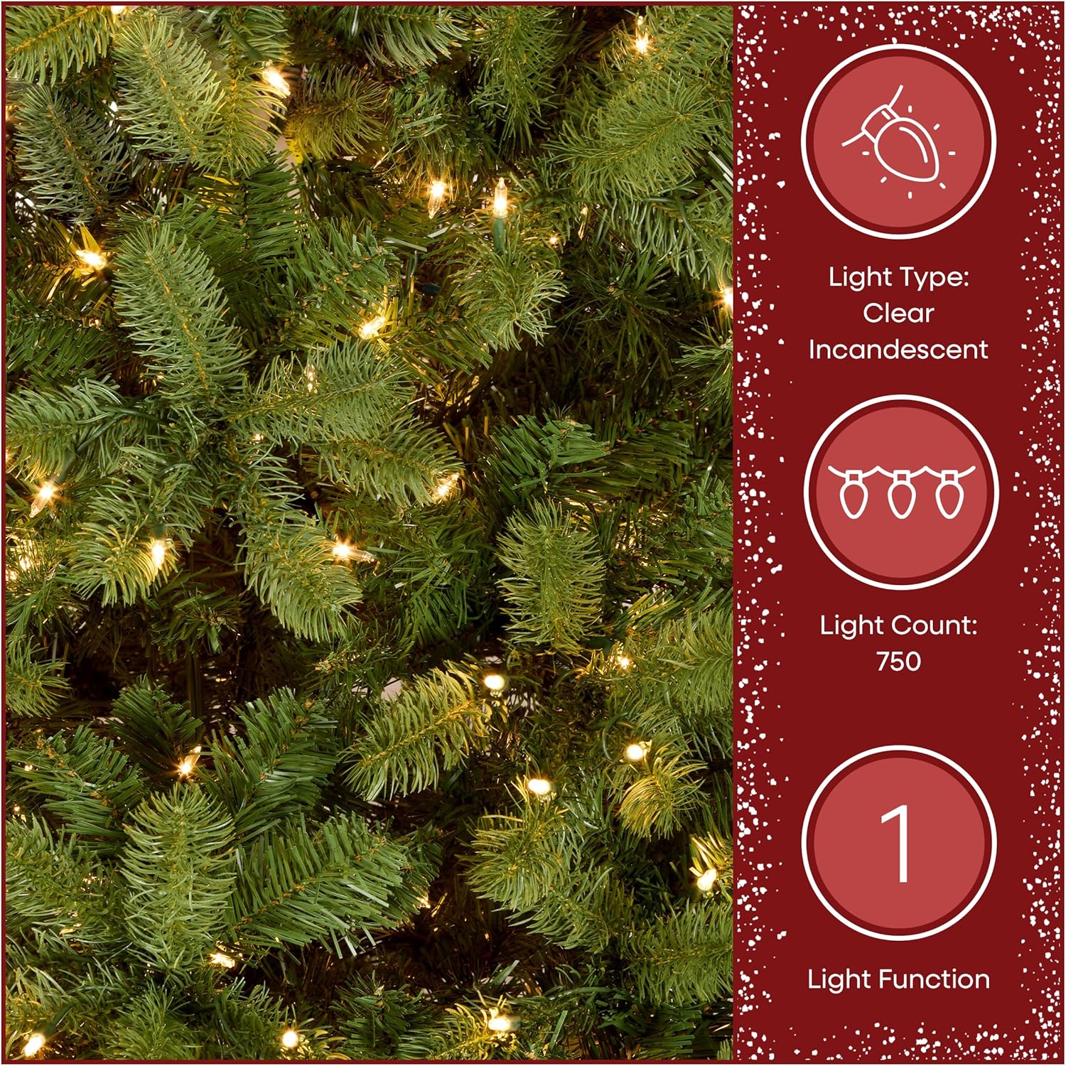 National Tree Company 7.5 ft Pre-Lit Downswept Douglas Fir Full Artificial Christmas Tree, 750 Clear Lights, 1867 Tips, Includes Stand, Green