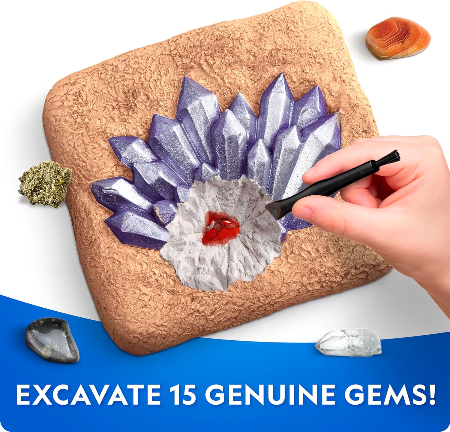 National Geographic Geology Bundle – Including Rock Collection Box for Kids, Crystal Growing Kit, and Gemstone Dig Kit, Real Gemstones and Crystals, Science Kit for Boys and Girls (Amazon Exclusive)