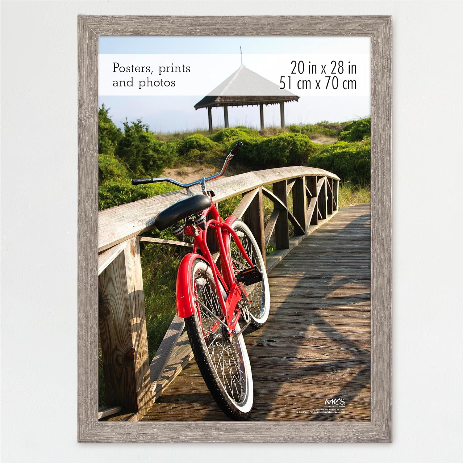 MCS Museum Poster Frame 20x28 Barnwood, Vertical & Horizontal Wall Hanging Large Picture Frame for Photos, Posters & Art Prints (1-Pack)