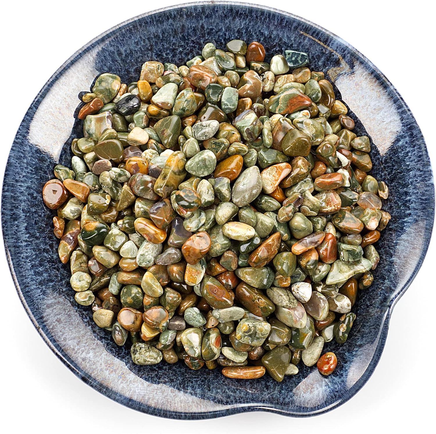 Cherry Tree Collection 1/2 Pound Polished Tumbled Gemstone Chips, Pebbles, Crystal Chips Bulk for Jewelry Making, Healing, Plants, Succulents, Aquariums, Decoration, Chakra (Rhyolite)