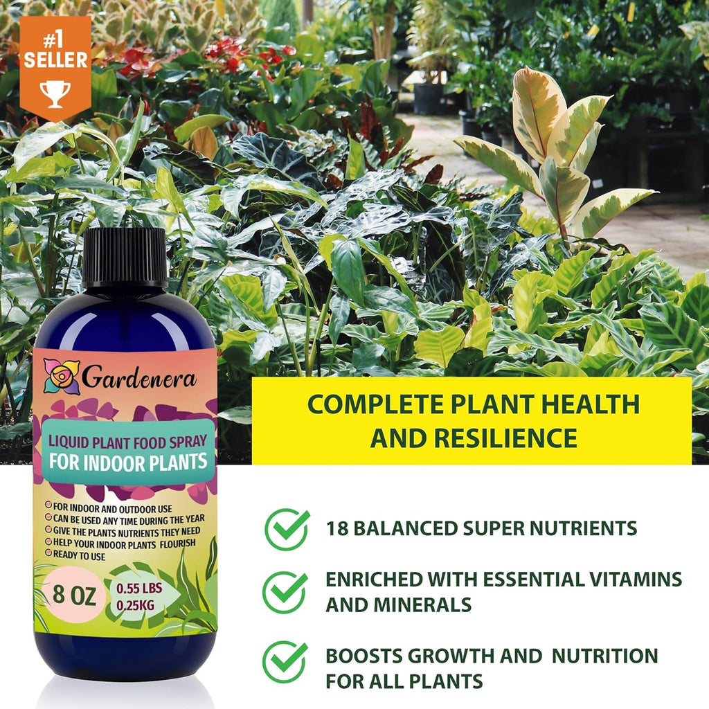 Gardenera Plant Growth Superfood for Tropical Plants with 18 Essential Vitamins & Minerals - Organic Plant Food Fertilizer - Micro-Fungi and Bio-Organisms for Plant Care & Growth Enhancement - 32oz