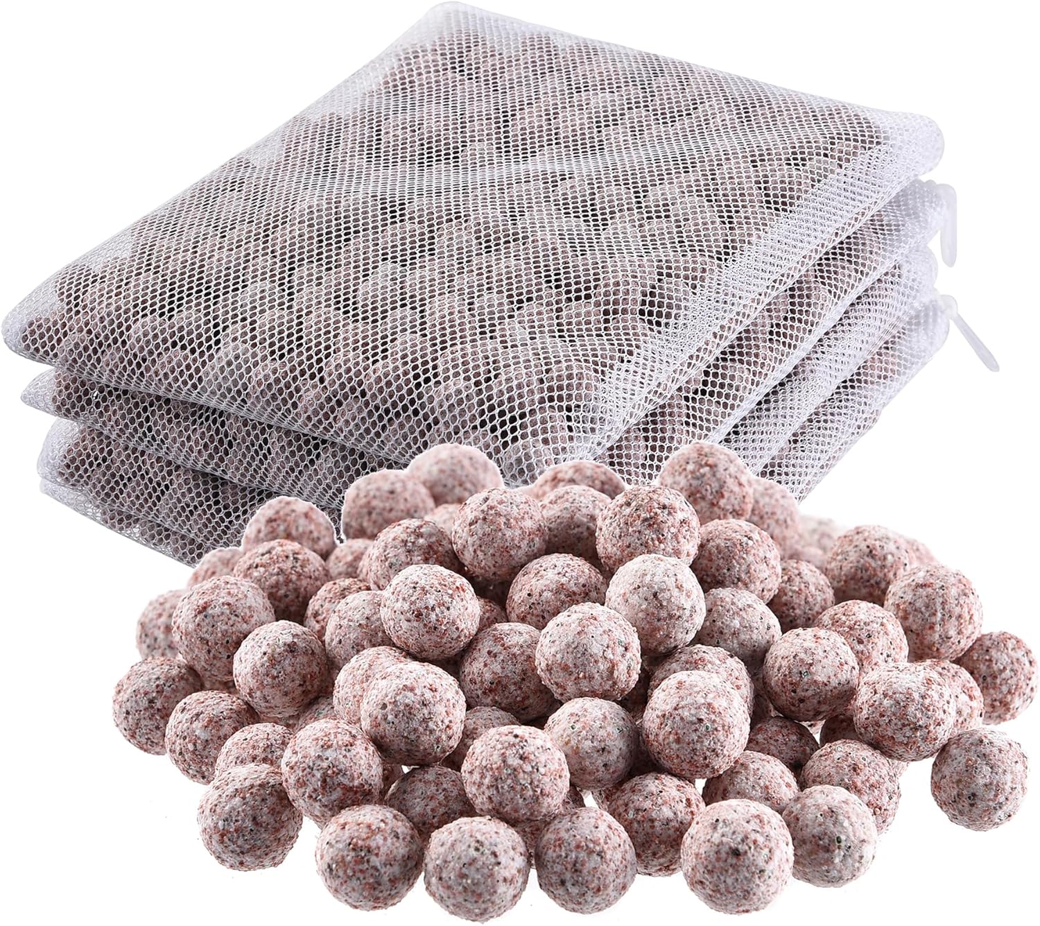 JIHAQUA Aquarium Ceramic Filter Media Bio Filter Rings, Bio Ceramic Ball for Freshwater,Marine Fish Tank,Canister Filter,Koi Pond (Wine, 4 Lbs)