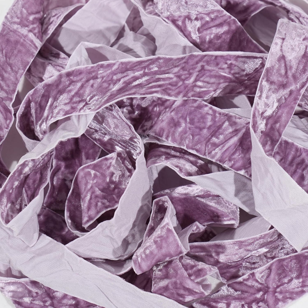 MAYREEL 1 Inch Dusty Purple Crushed Velvet Ribbon Lilac Vintage for Flower Bouquets Wedding Invitations Crafts Gift Wrapping Party Favor Boxes 10 Yards