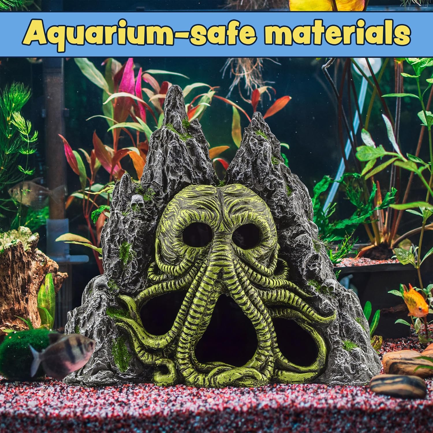 Toy Vault Cthulhu Monster Aquarium Cave Hideaway Fish Tank Decor, H.P. Lovecraft Themed
