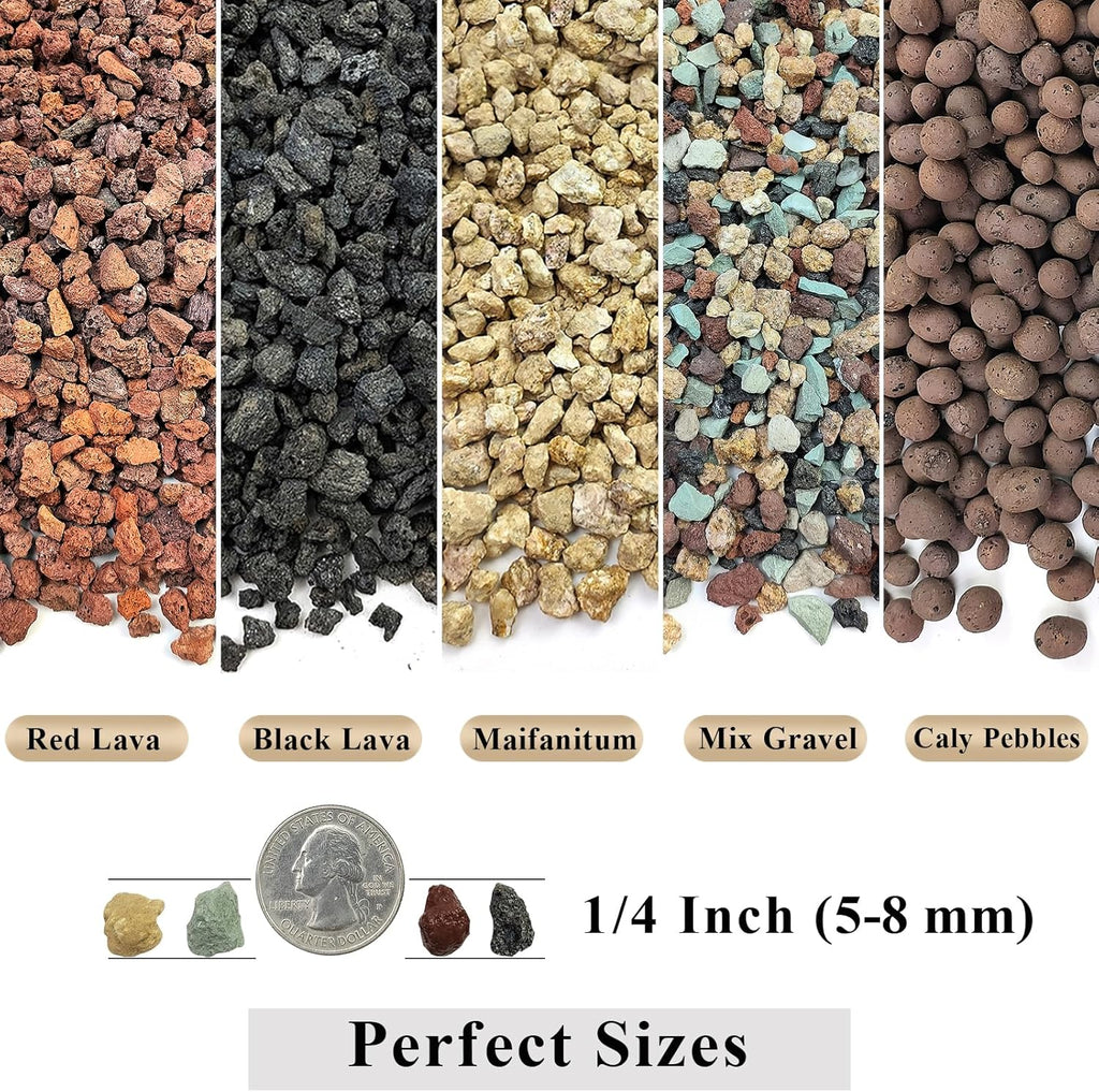 10 lbs Red Lava Rocks for Fire Pits,5-8 mm Crush Volcanic Rock Gravel Potting Mix for Succulent Cactus Bonsai Aquarium and Garden Landscaping