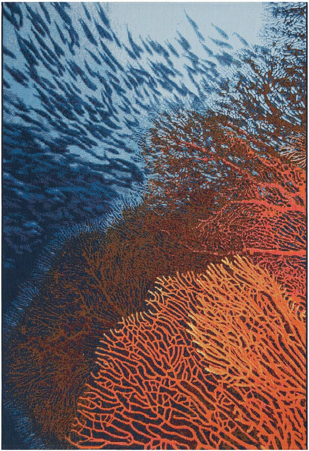 Liora Manne Marina Low Profile Durable Indoor/Outdoor Woven Rug- Coral Ocean 7'10" x 9'10"