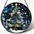 8-Inch Starry Christmas Tree Suncatcher Ornament: Stained Glass Window Hanging & Decor, Sun Catchers Indoor Window — Gift for Christmas, Holiday Present Idea, Gifts Exchange, Gift Idea
