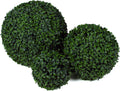 3rd Street Inn Topiary Ball Assortment - Artificial Plant Set - Indoor/Outdoor Wedding Party Decor - Faux Foliage Garden Sphere - Tree and Bush Substitute (15", 11", 7" (Boxwood))
