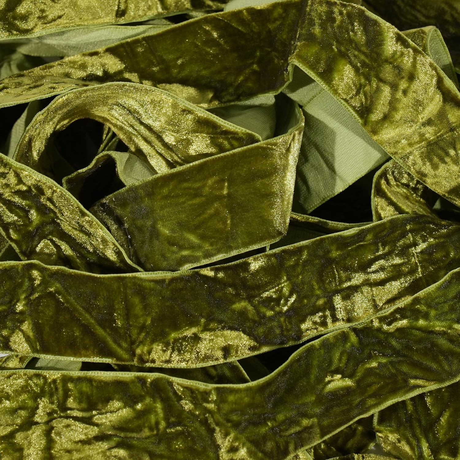 MAYREEL 1 Inch Moss Crushed Velvet Ribbon Olive Green Vintage for Flower Bouquets Wedding Invitations Crafts Gift Wrapping Party Favor Boxes 10 Yards