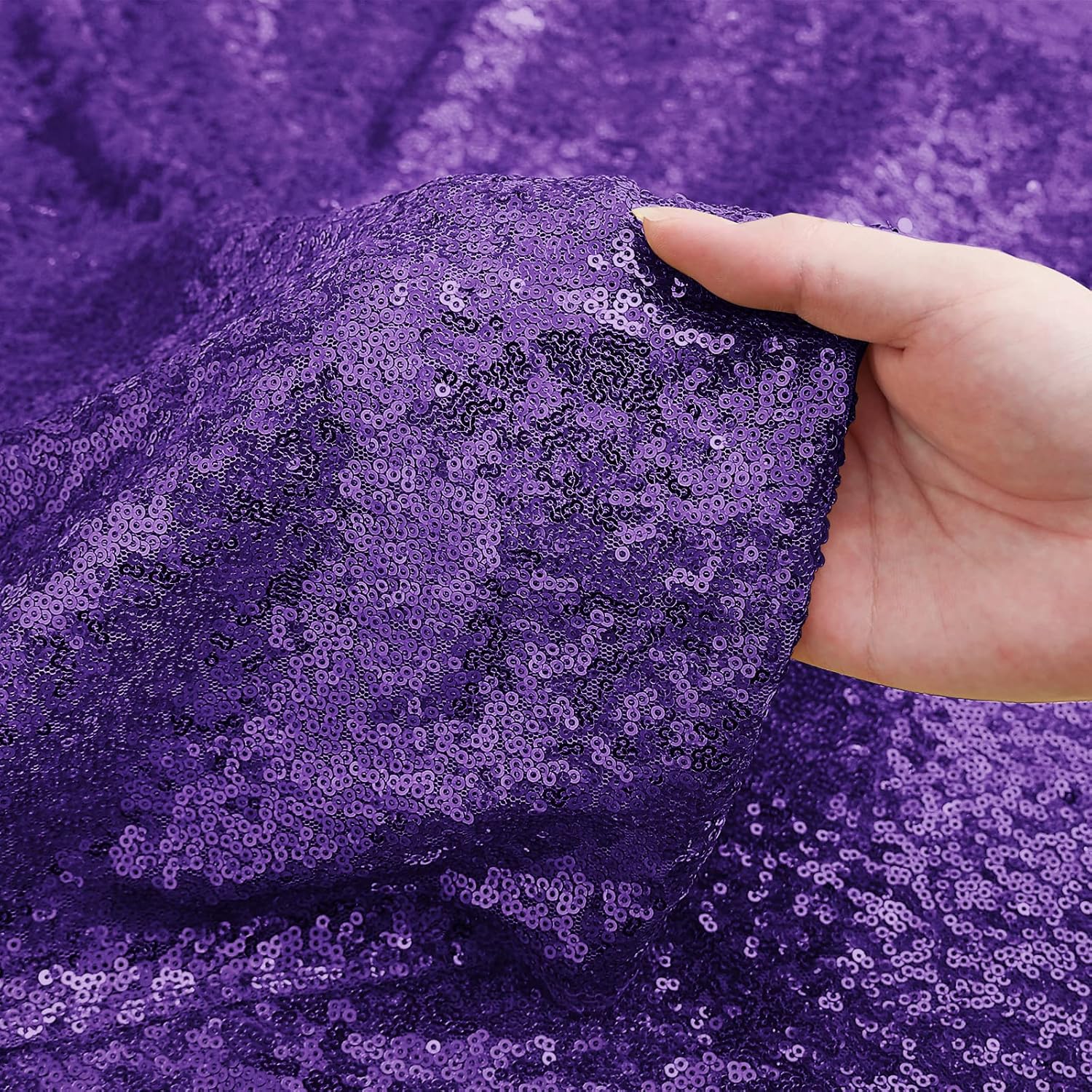 Sugargirl Purple Sequin Backdrop Curtain 4 Panels 2FTx8FT Glitter Purple Background Drapes Sparkle Photography Backdrop for Party Wedding Birthday Wall Decoration