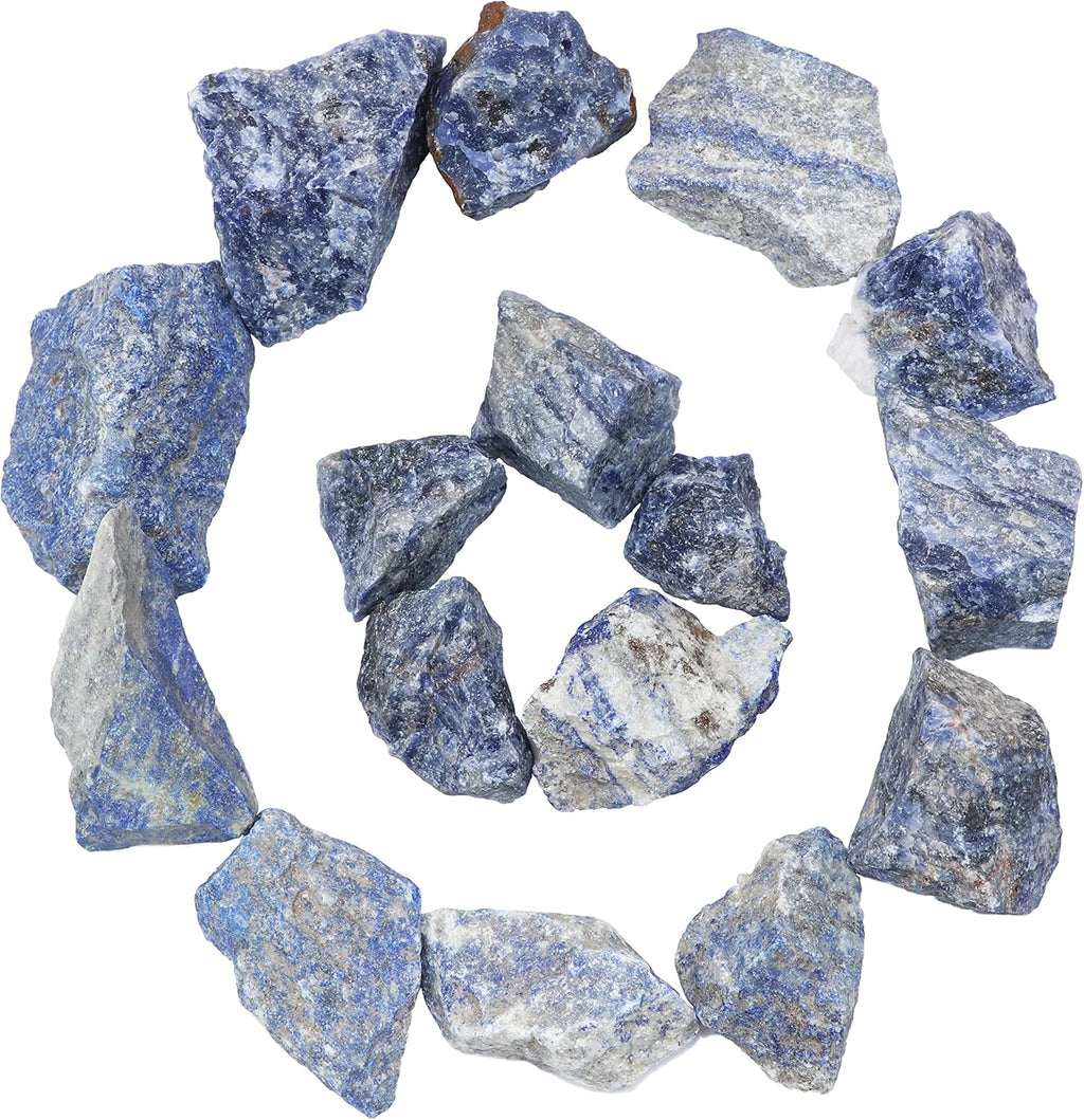 Crocon 1LB Lapis Lazuli Rough Bulk Natural Stone Raw Gemstone Tumbling Cabbing Polishing Mining Chakra Balancing Reiki Healing Good Luck Home Office Decor