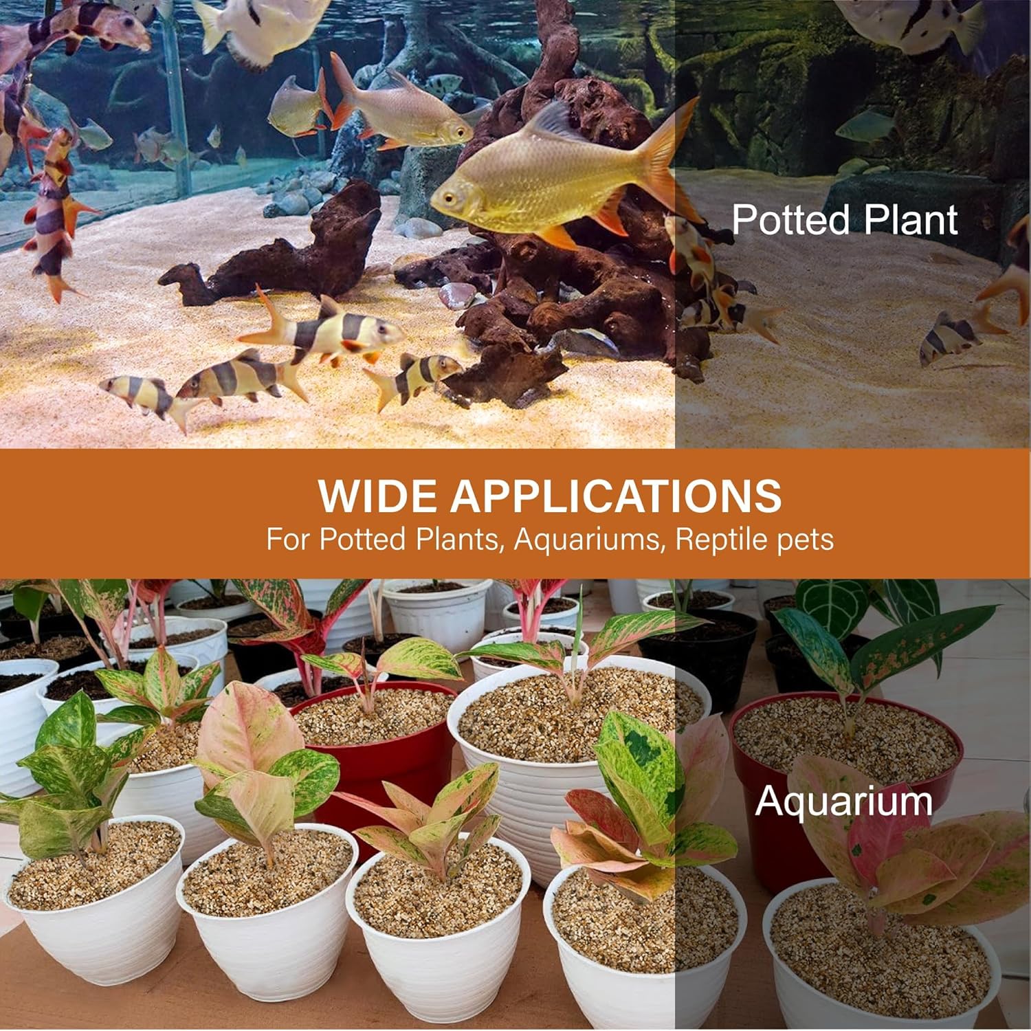 NUPICK 1-3mm Coarse Sand for Plants, 10lb Horticultural Grit for Aquariums, Succulents, Desert Silica Sand for Cactus, Decorative Gravel for Vases Filler, Gold Grit for Bonsai, Landscaping