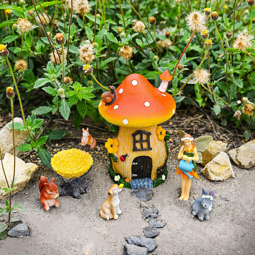 Sparkle Race Fairy Garden Accessories Kit with Miniature Figurines, Fairy Village Kit for Kids, Gnomes Garden Decorations, Outdoor & Indoor Ornaments