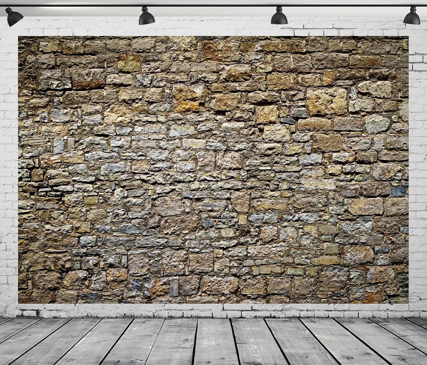 10x8ft Fabric Rock Stone Wall Backdrop Irregular Stone Texture Ancient Uneven Cracked Rock Nostalgia Photography Background Home Decor Birthday Party Decor Kid Adult Portrait Photo Shoot Props