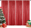 Sugargirl Red Sequin Backdrop Curtain 4 Panels 2FTx8FT Glitter Red Background Drapes Sparkle Photography Backdrop for Party Wedding Birthday Wall Decoration