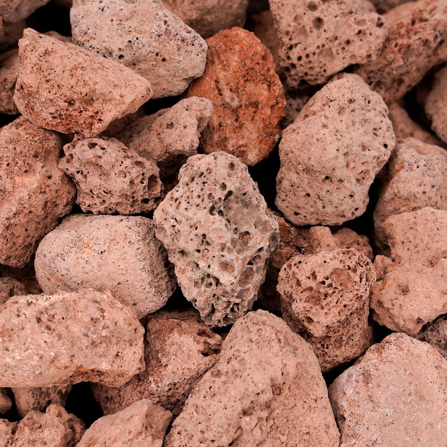 Onlyfire Red Lava Rock 10 Pounds Volcanic Lava Stones for Indoor Outdoor Fire Pits Fireplaces Gas Grill and Landscaping, 0.3-0.6 Inch