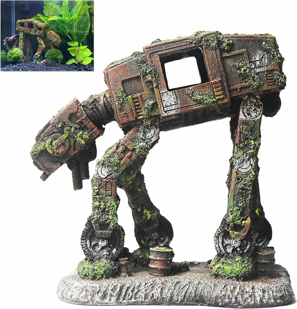 fazhongfa Fish Tank Decorations Star Wars Aquarium Accessories Small to Large Fish Tank Resin Decor for Betta Goldfish Hideouts Cave Hide Ornament Backgrounds (at-Small)