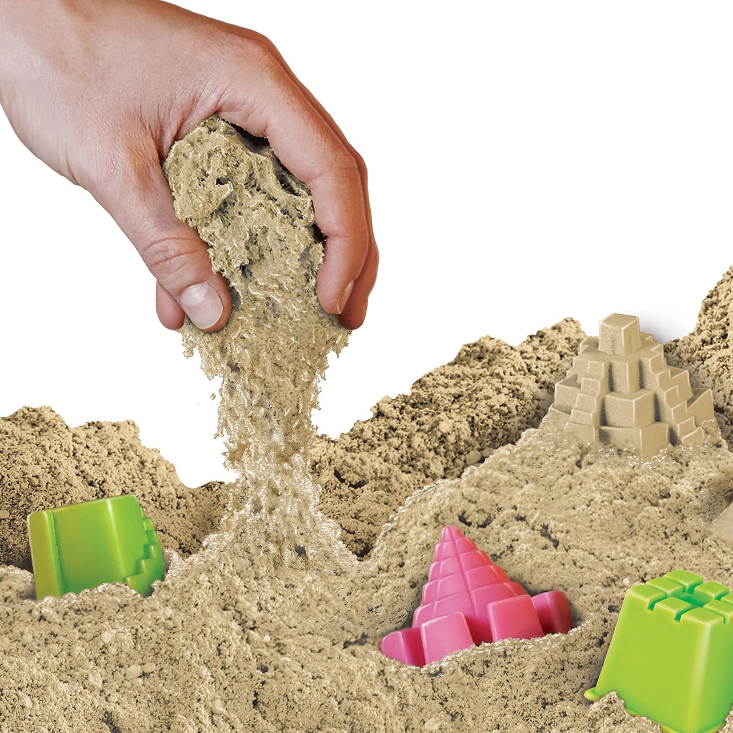 NATIONAL GEOGRAPHIC Moon Sand - 12 Lbs. of Play Sand with Castle Molds (Natural) - A Fun No Mess Sensory Activity, Kids Play Set, Sensory Bin Filler