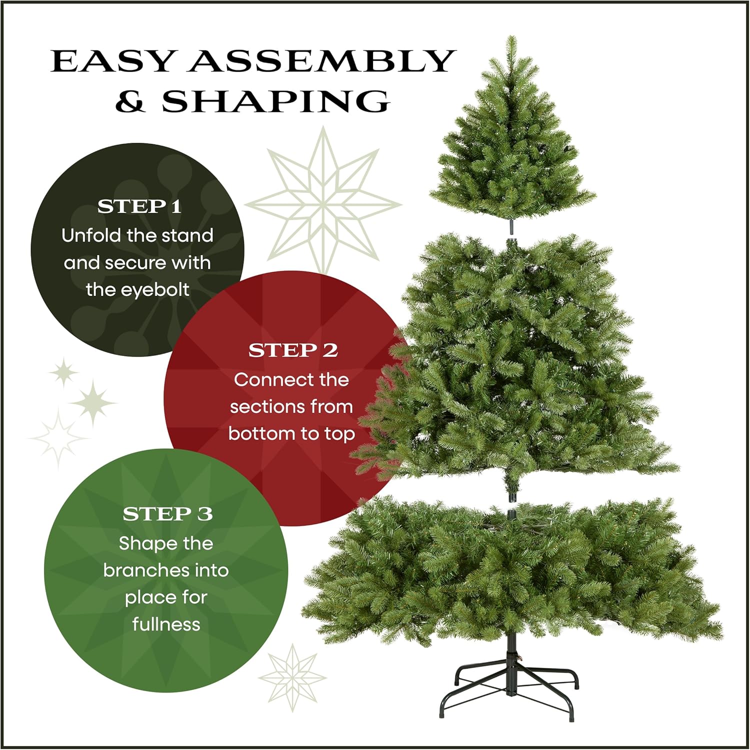 National Tree Company Pre-Lit 'Feel Real' Artificial Giant Full Downswept Christmas Tree, Green, Douglas Fir, White Lights, Includes Stand, 12 feet