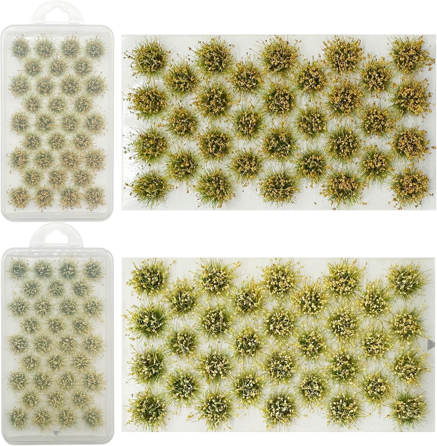 Woohome 2 Boxes Static Grass Tuft Model Grass Tufts Railway Artificial Grass Bushy Tuft Flower Cluster Vegetation Groups for Train Landscape Railway Artificial Grass Modeling