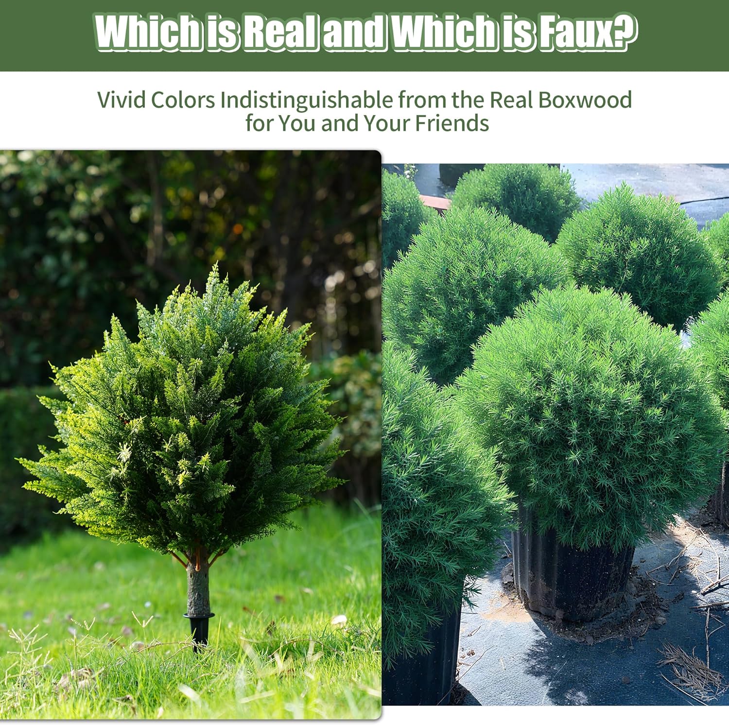 24inch Artificial Cedar Christmas Tree, Norfolk Pine Tree. 4 Sets Faux Cypress Topiary with Spikes Outdoor Christmas Tree Front Porch Decor, Fake Shrubs Planters, Christmas Pot Fillers Urn Filler