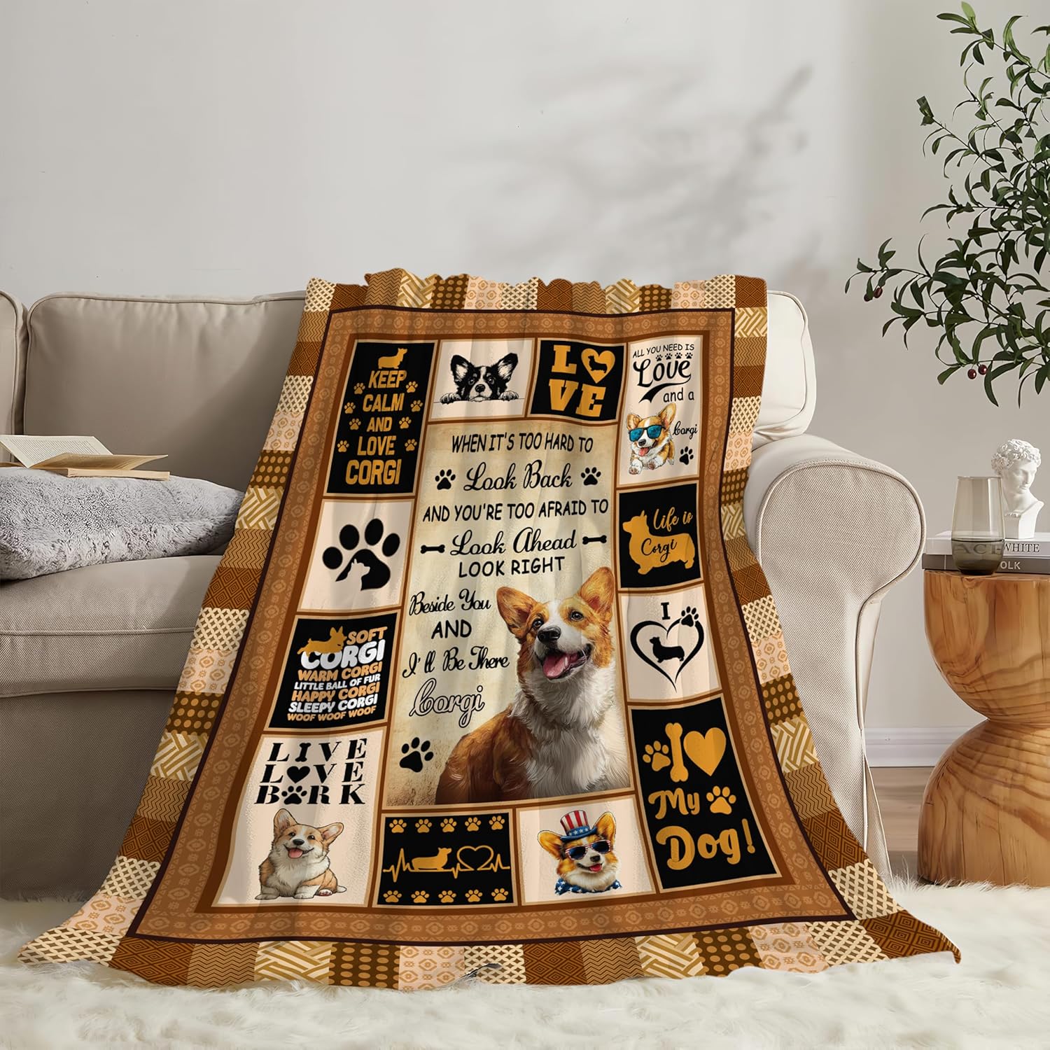 Corgi Throw Blanket Corgi Puppy Stuff Gifts for Dog Lover Kids Girls Boys Adults Women Men Soft Cozy Warm Plush Fluffy Fuzzy Fleece Blanket Decor 60''X80''