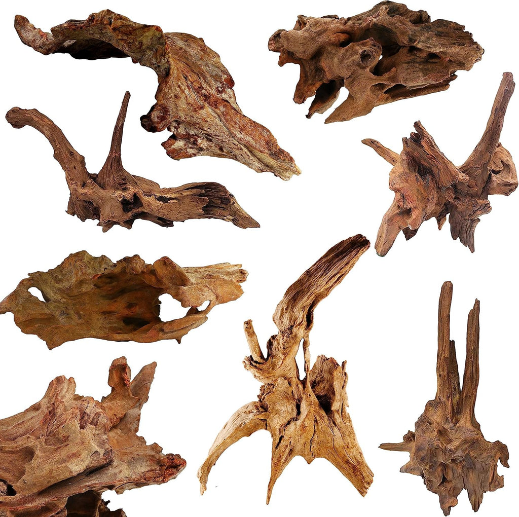Azil Natural Driftwood 6'' - 8'' Perfect Aquarium Decoration! Ideal for Fish Tanks, Freshwater Aquariums, terrariums, aquascaping, hardscaping,Aquatic Plants.