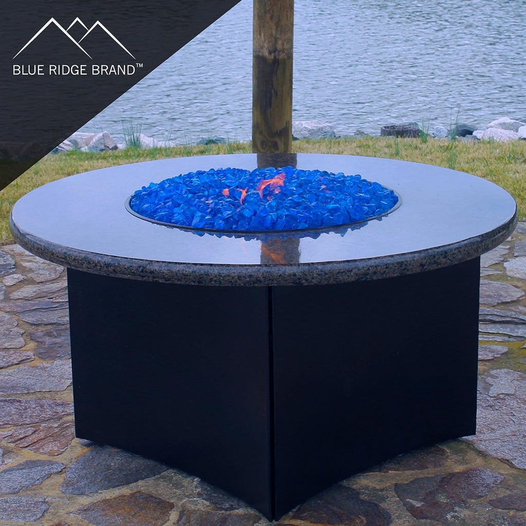 Fire Pit Glass - Fire Glass for Fire Pit - Firepit Glass Rock - Glass Stones - Fire Pit Glass Rocks - Gas & Propane Fire Pit & Fireplace Glass (10 Pound, Light Blue)