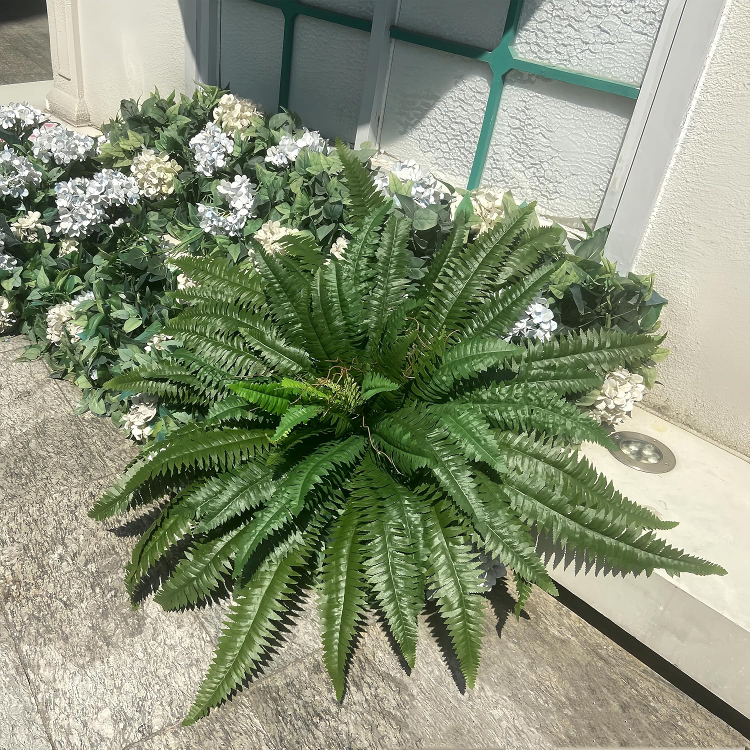 48" Artificial Ferns for Outdoors Large, 2 Packs Fake Ferns, Realistic & UV Resistant Faux Fern for Porch Windowsill Garden Planter Home Indoors Office Decor, Potted or Hanging (67 Leaves/Stem)