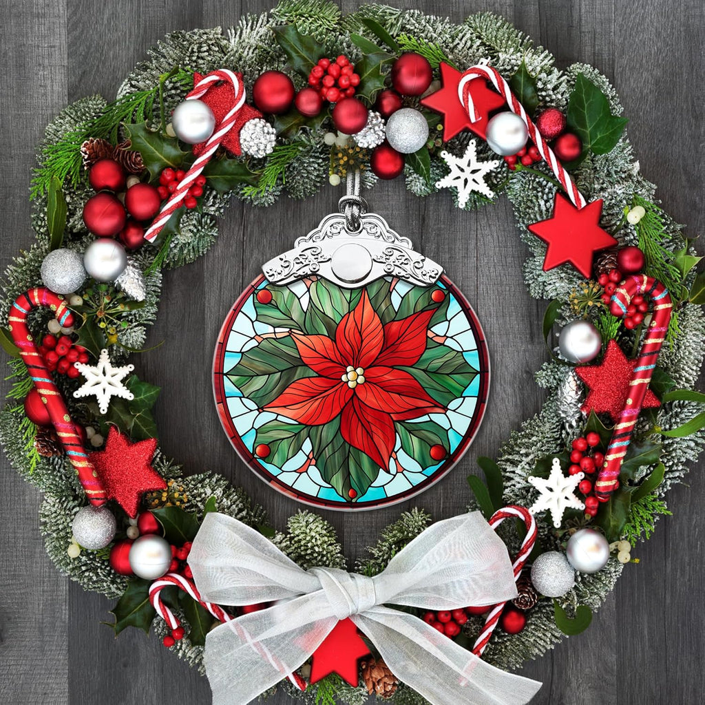 Touber Poinsettia Christmas Ornament, Christmas Ornaments for Tree, Christmas Tree Decor, Holiday Ornament