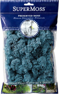 SuperMoss (25160) Reindeer Moss – Soft Preserved Moss for Home Decor, Crafts, Terrariums, Floral Design, and Wedding Decorations, 80.75 cu in, Azul