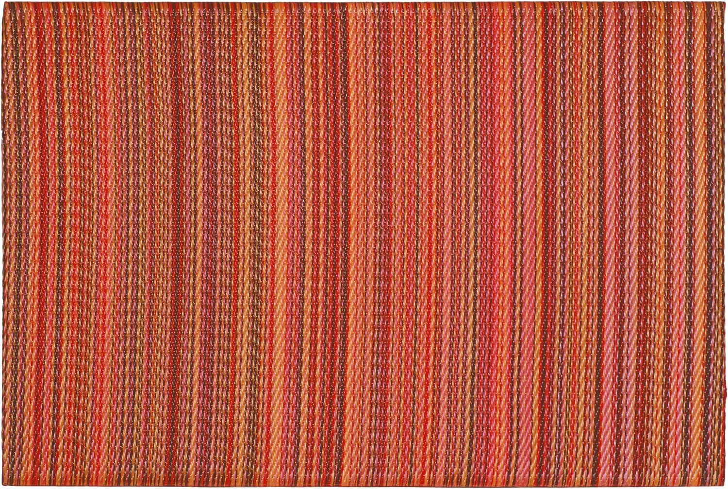 Fab Habitat Striped Non Slip Doormat - Durable, Thin - Recycled Plastic - Entryway, Front Door, Porch, Patio - Cancun Sunset (24" x 36" Non-Slip)