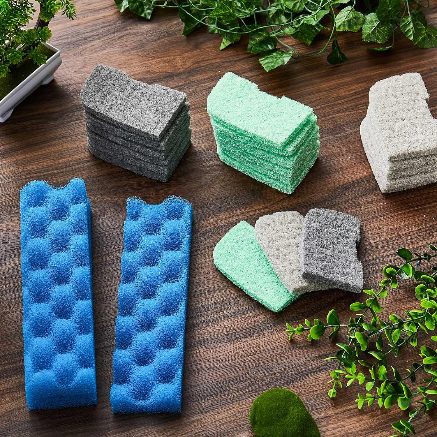 40 Pcs Replacement Filter Media Kit Compatible with Fluval 406/407, Aquarium Filters Set Including 4 Biological Foams, 36 Ammonia/Phosphate/Nitrite Remover