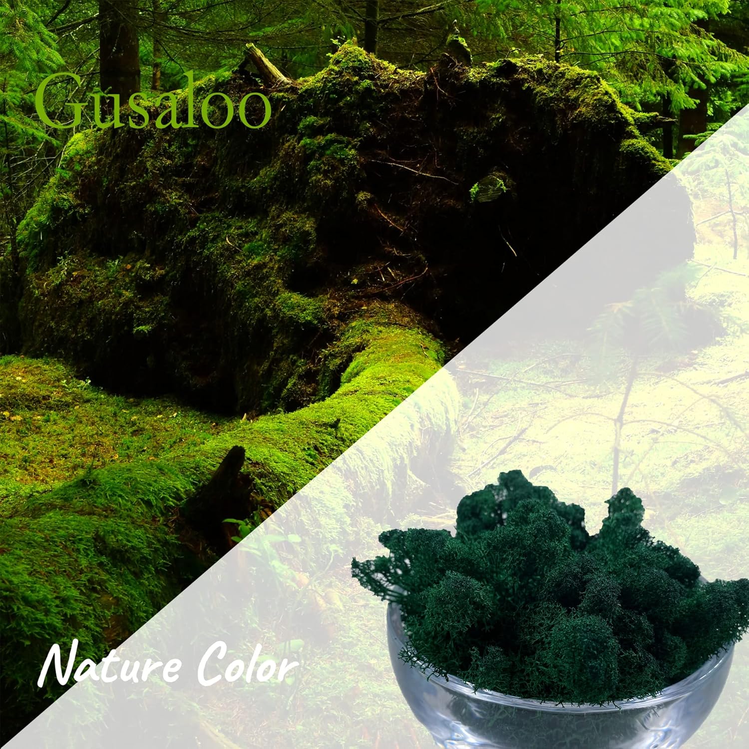 Moss Preserved Artificial Moss Natural Fresh Green Moss for Craft Arts Floral Project Wall Decor Table Decor Wedding Centerpieces Garden Terrariums Decoration -Dark Green 3.5OZ
