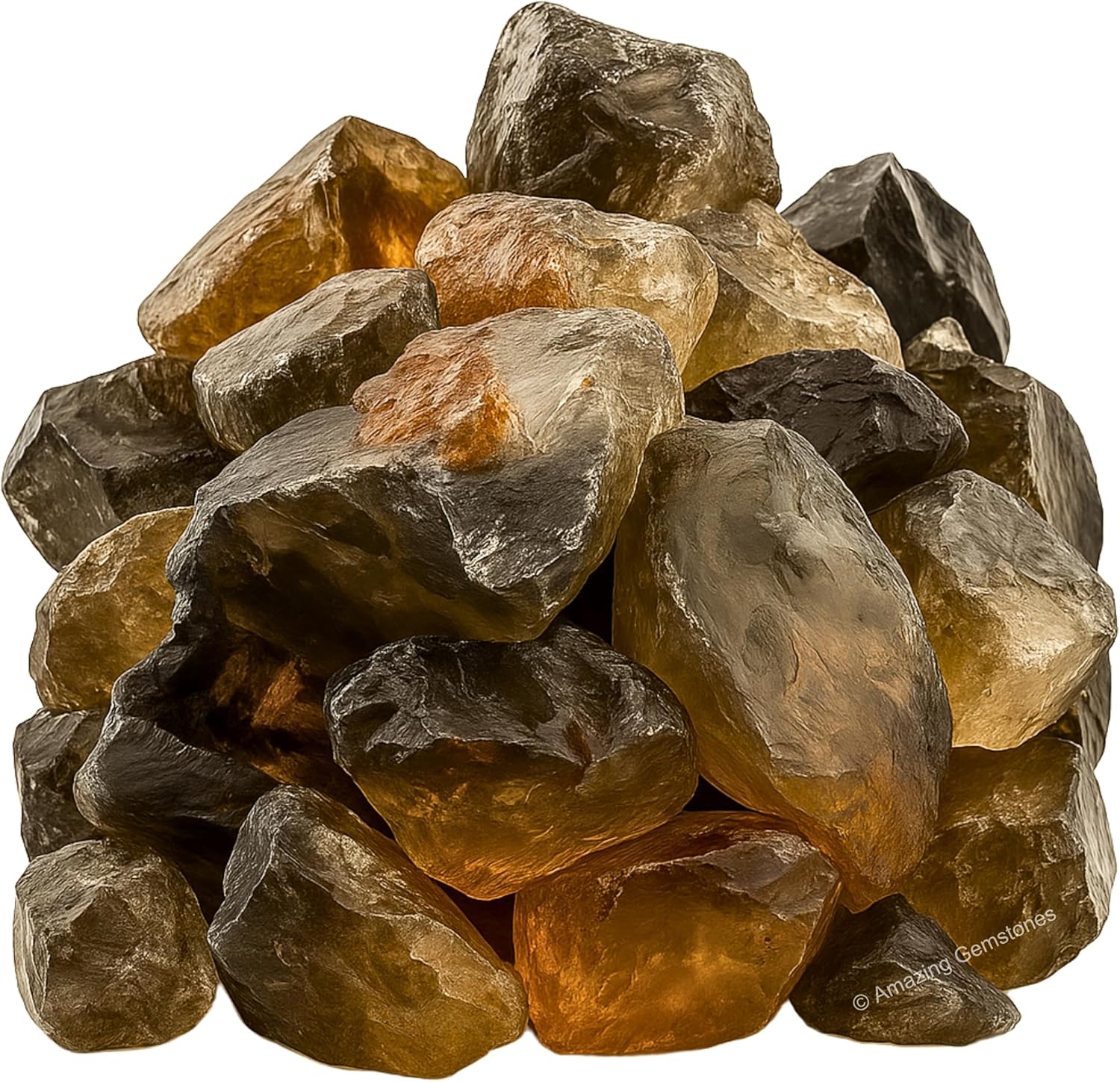 Amazing Gemstone Smoky Quartz Raw Crystals and Healing Stones, Natural Rocks for Tumbling and DIY Raw Stones and Crystals (5 Pieces)