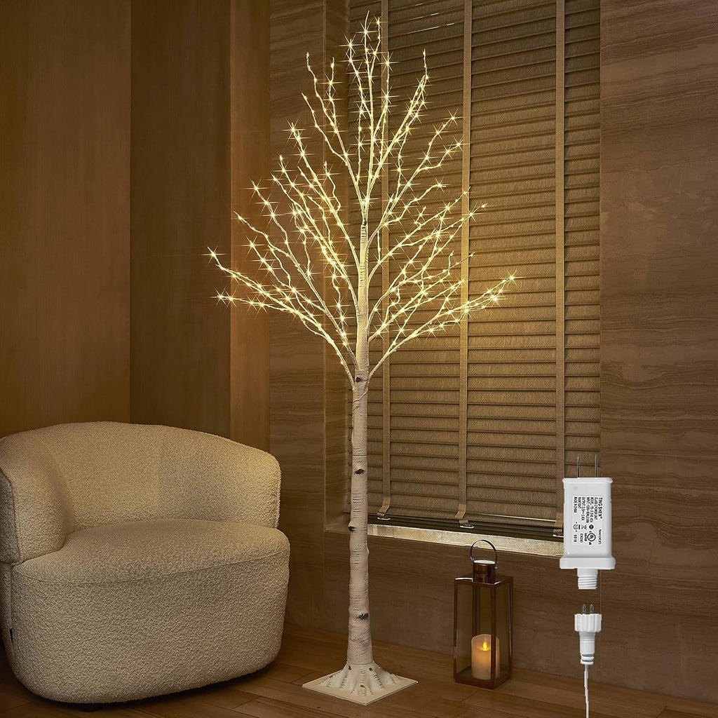 BAOLITVINE Lighted Birch Tree Plug in 330 Fairy Lights 6FT, Twig Tree with Lights for Indoor Outdoor Home Room Porch Christmas Decoration