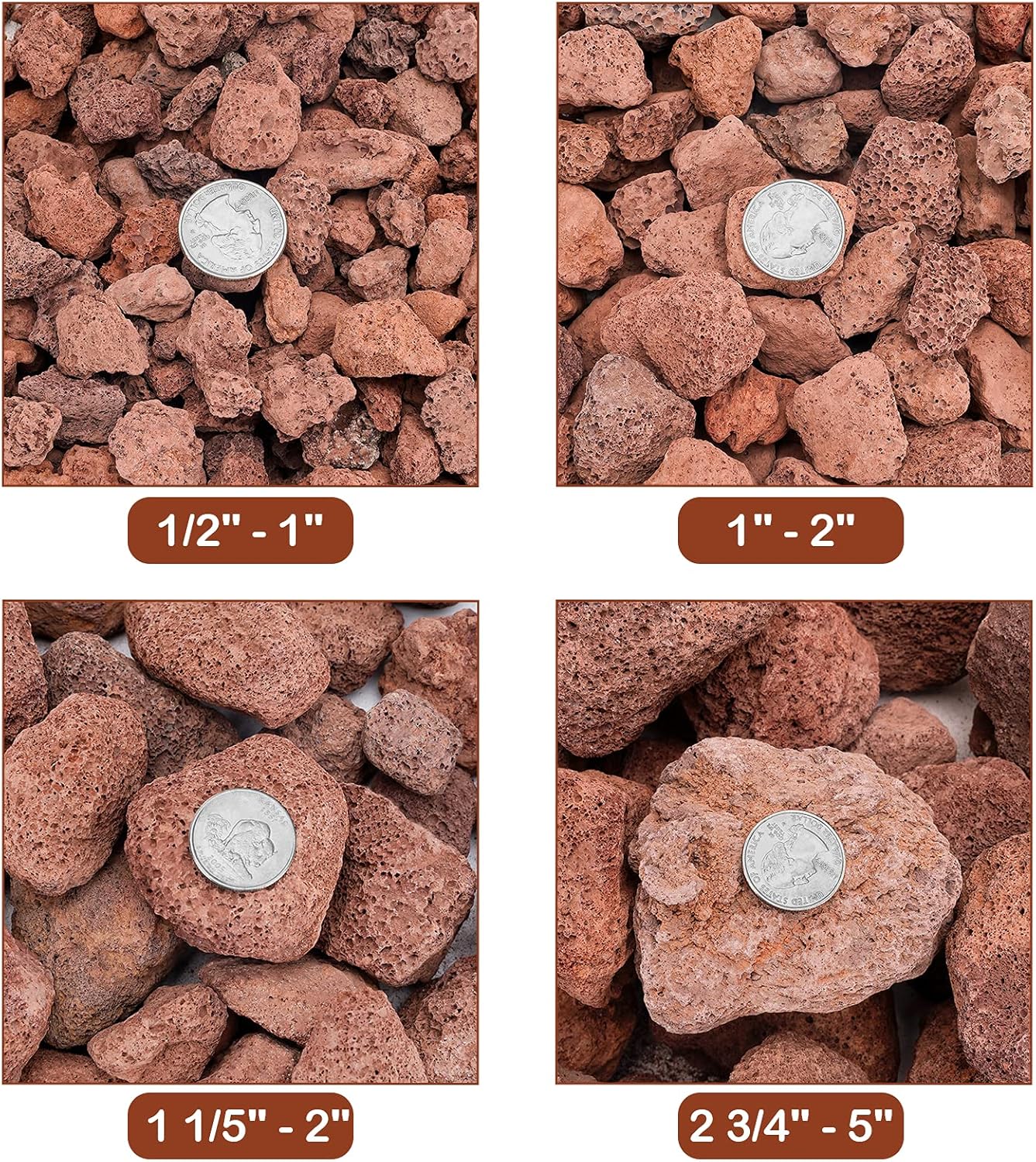 Stanbroil Red Lava Rock Granules for Gas Log Sets and Fireplaces - 10 lb.Bag (0.4"-0.8")